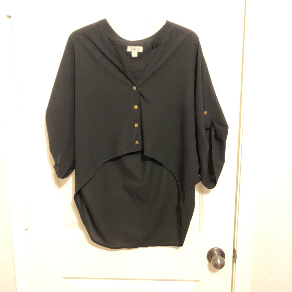 Boutique Crop top with high low hem